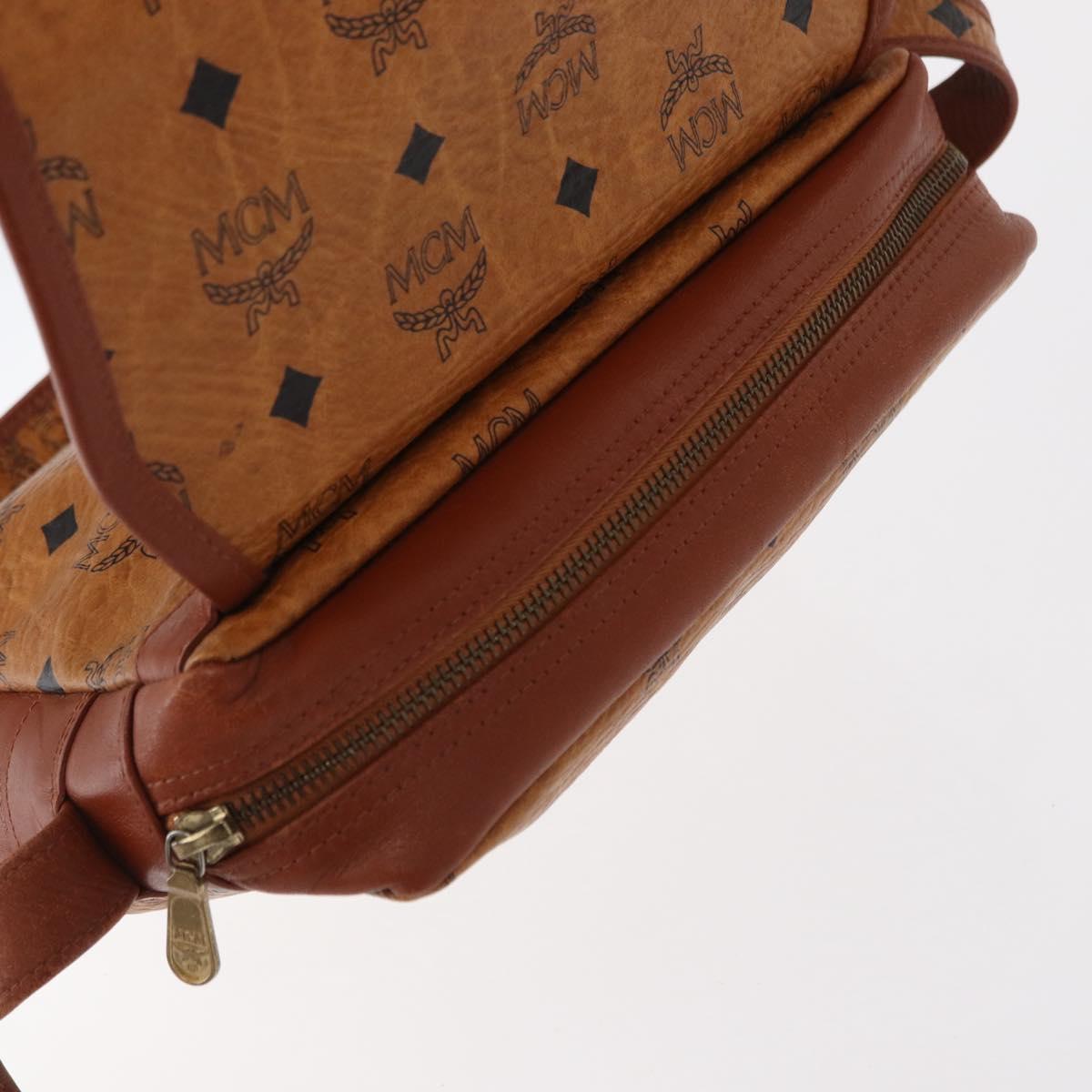 MCM Logogram Vicetos Shoulder Bag PVC Leather Brown Gold Auth am9931