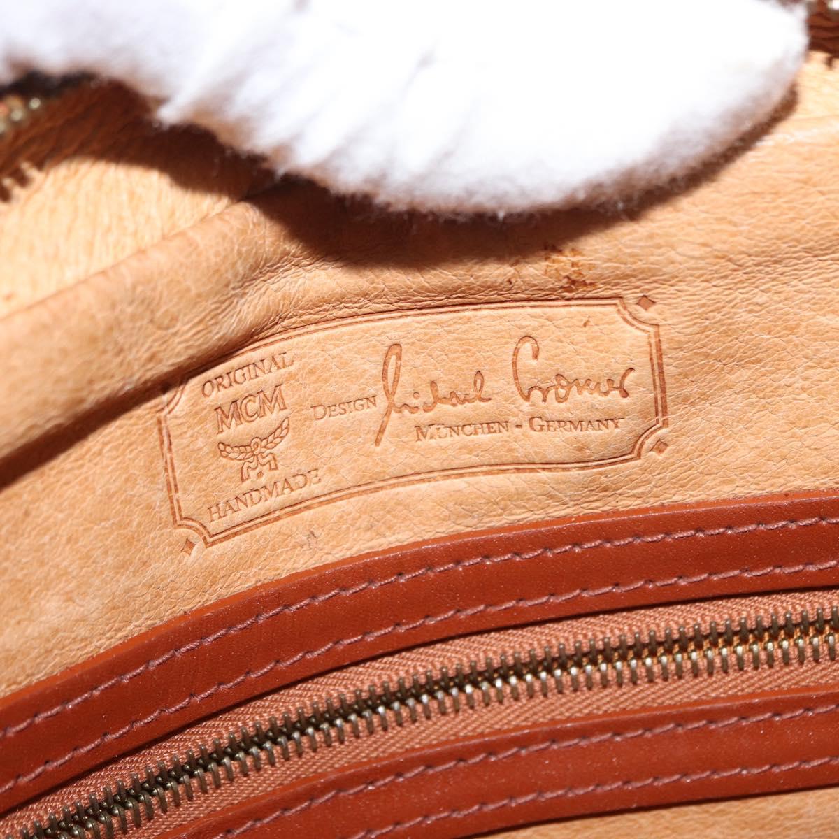 MCM Logogram Vicetos Shoulder Bag PVC Leather Brown Gold Auth am9931