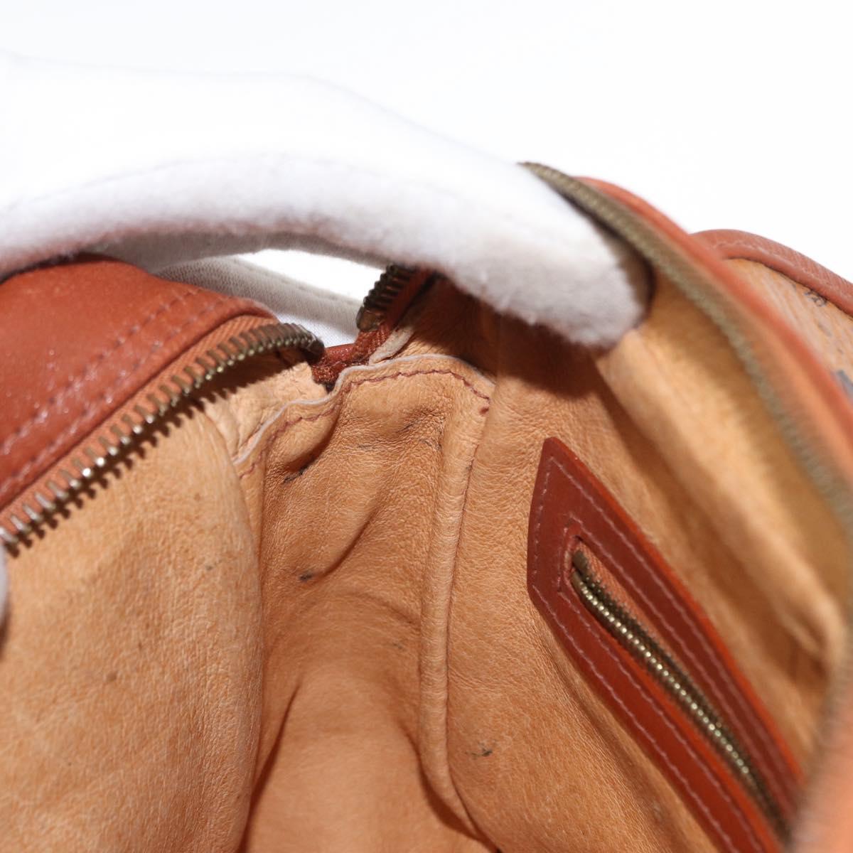 MCM Logogram Vicetos Shoulder Bag PVC Leather Brown Gold Auth am9931