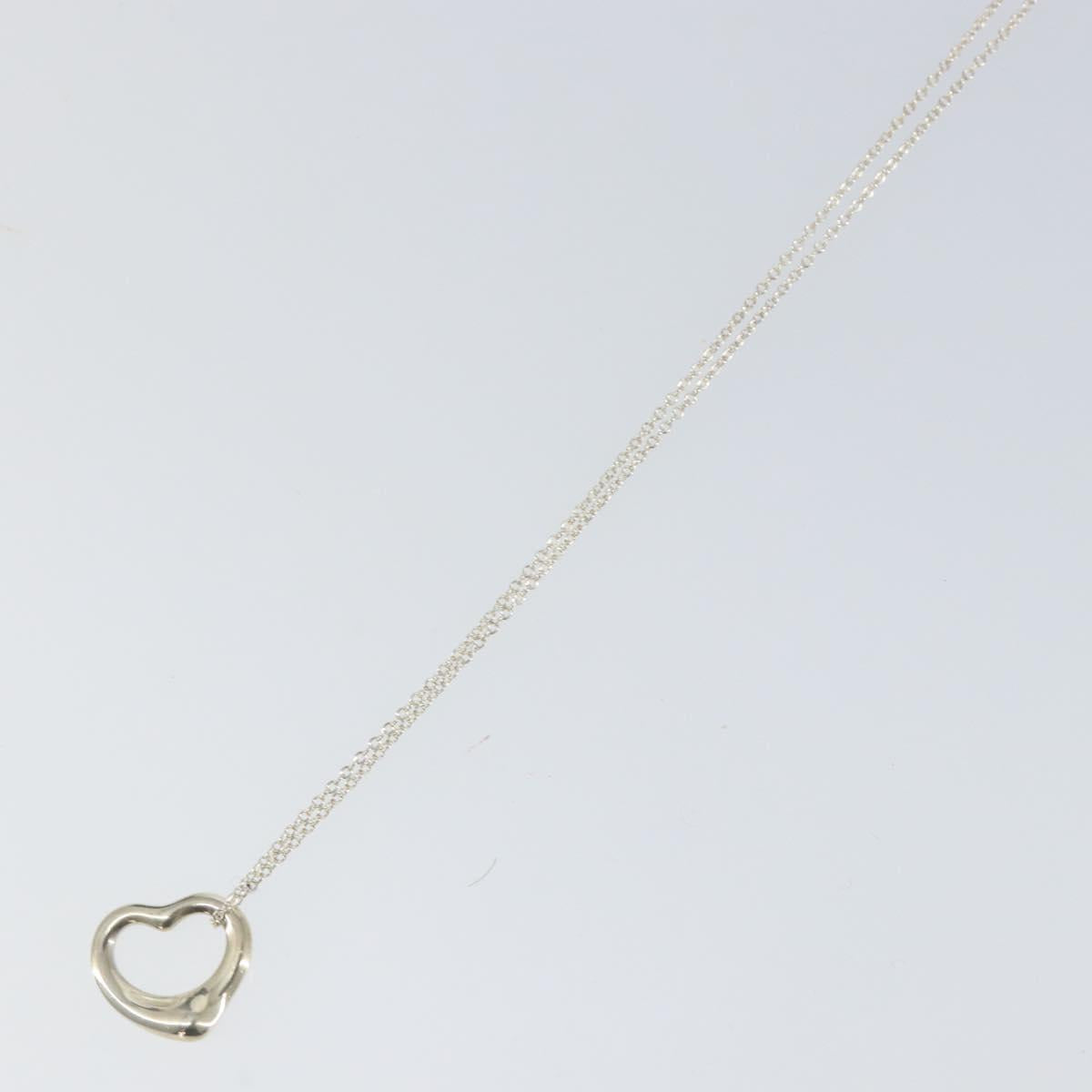 TIFFANY&Co. Open Heart Necklace Ag925 Silver Auth am9933