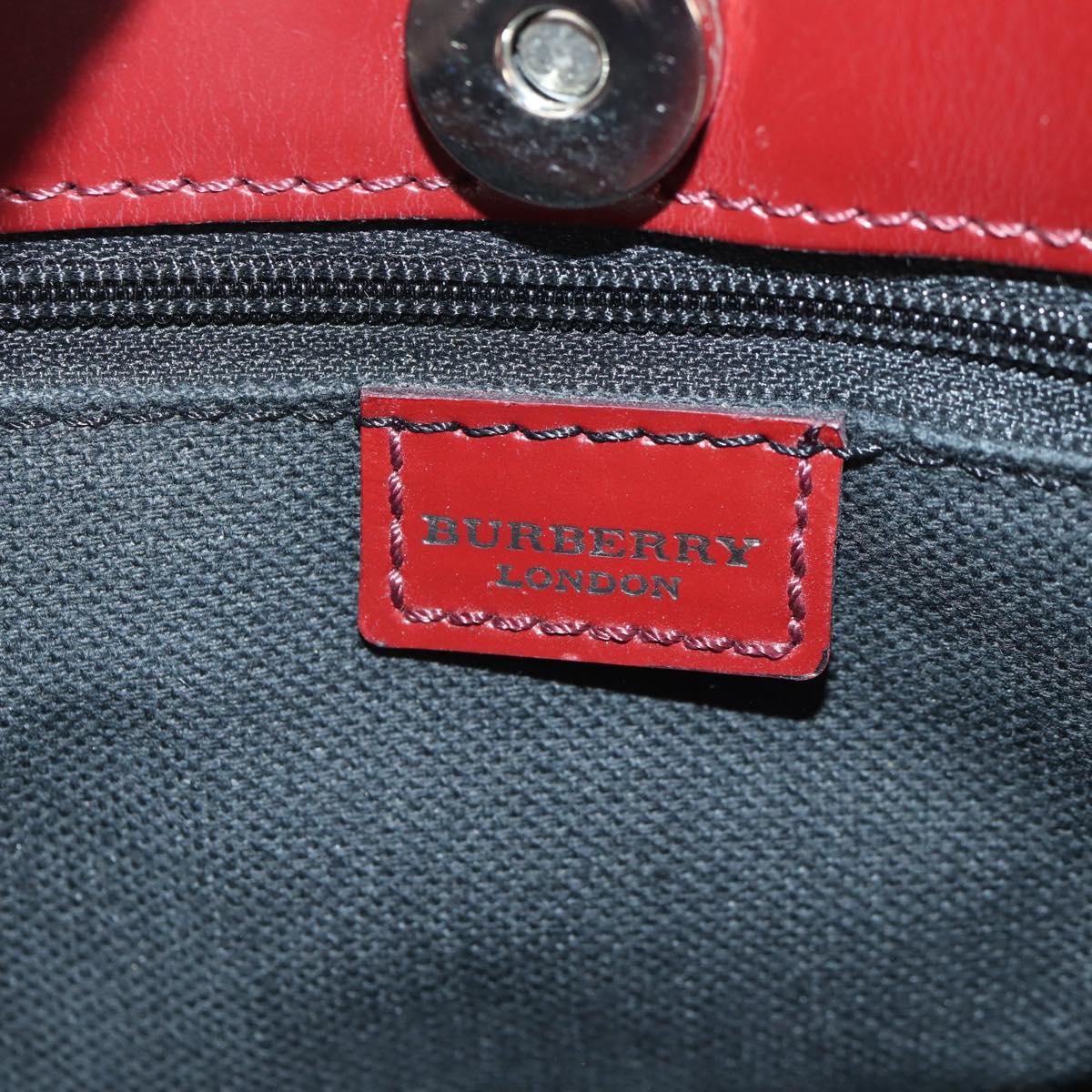 BURBERRY Nova Check Hand Bag PVC Beige Silver Auth am9935V