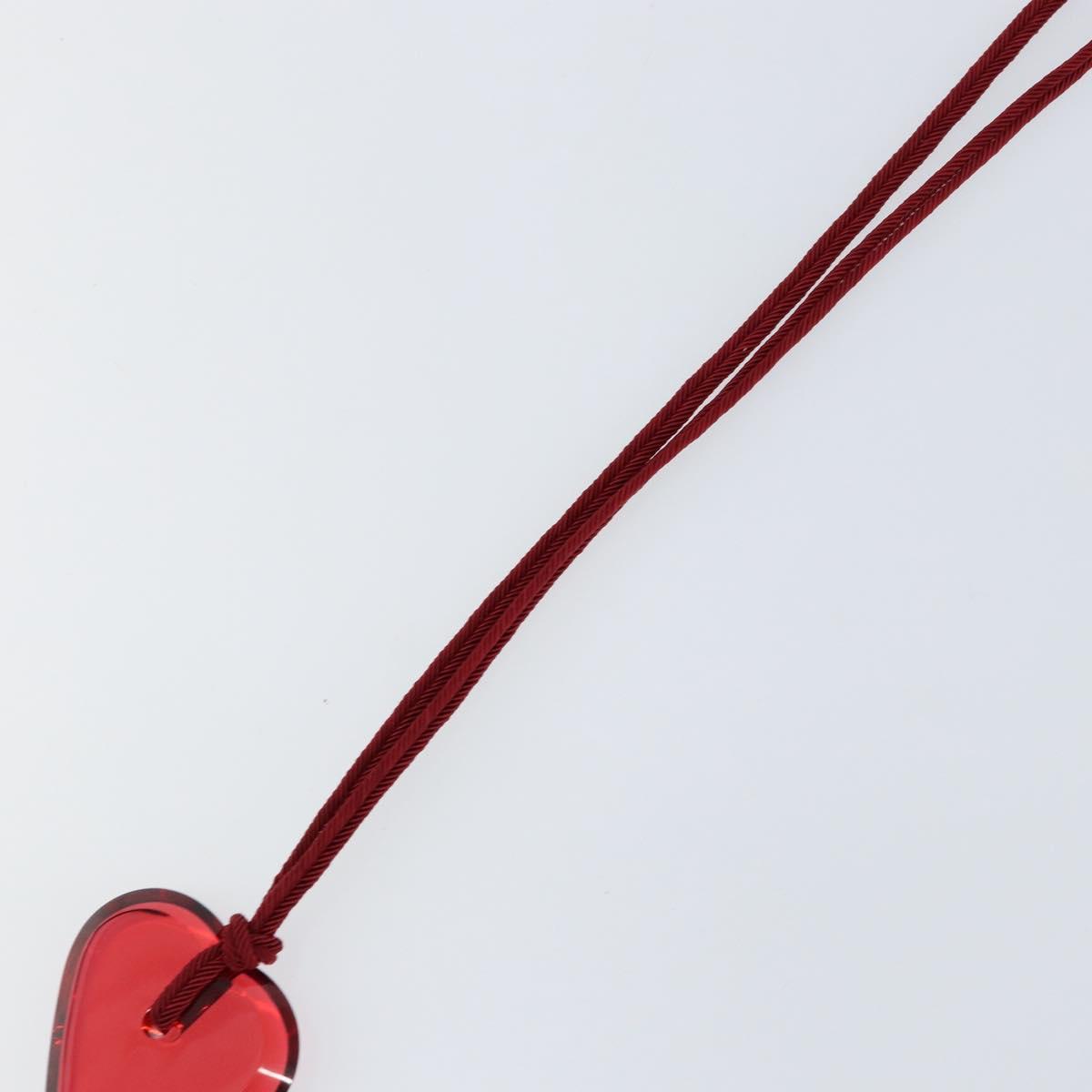 Baccarat Heart Necklace Glass Red Auth am9936
