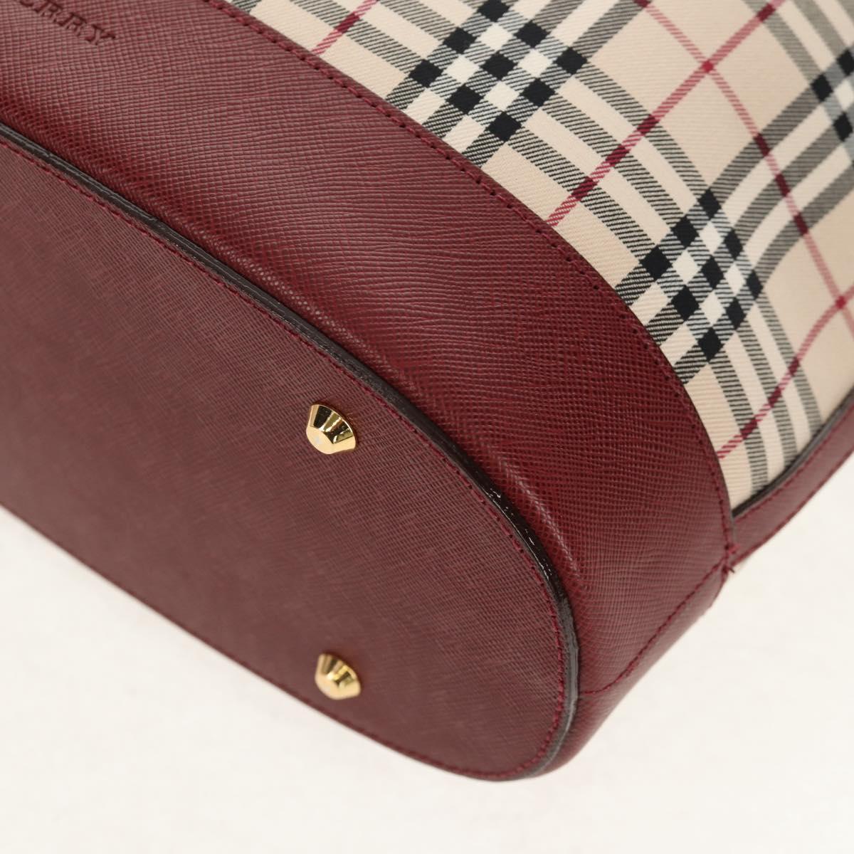 BURBERRY Nova Check Tote Bag Canvas Beige Gold Auth am9938V