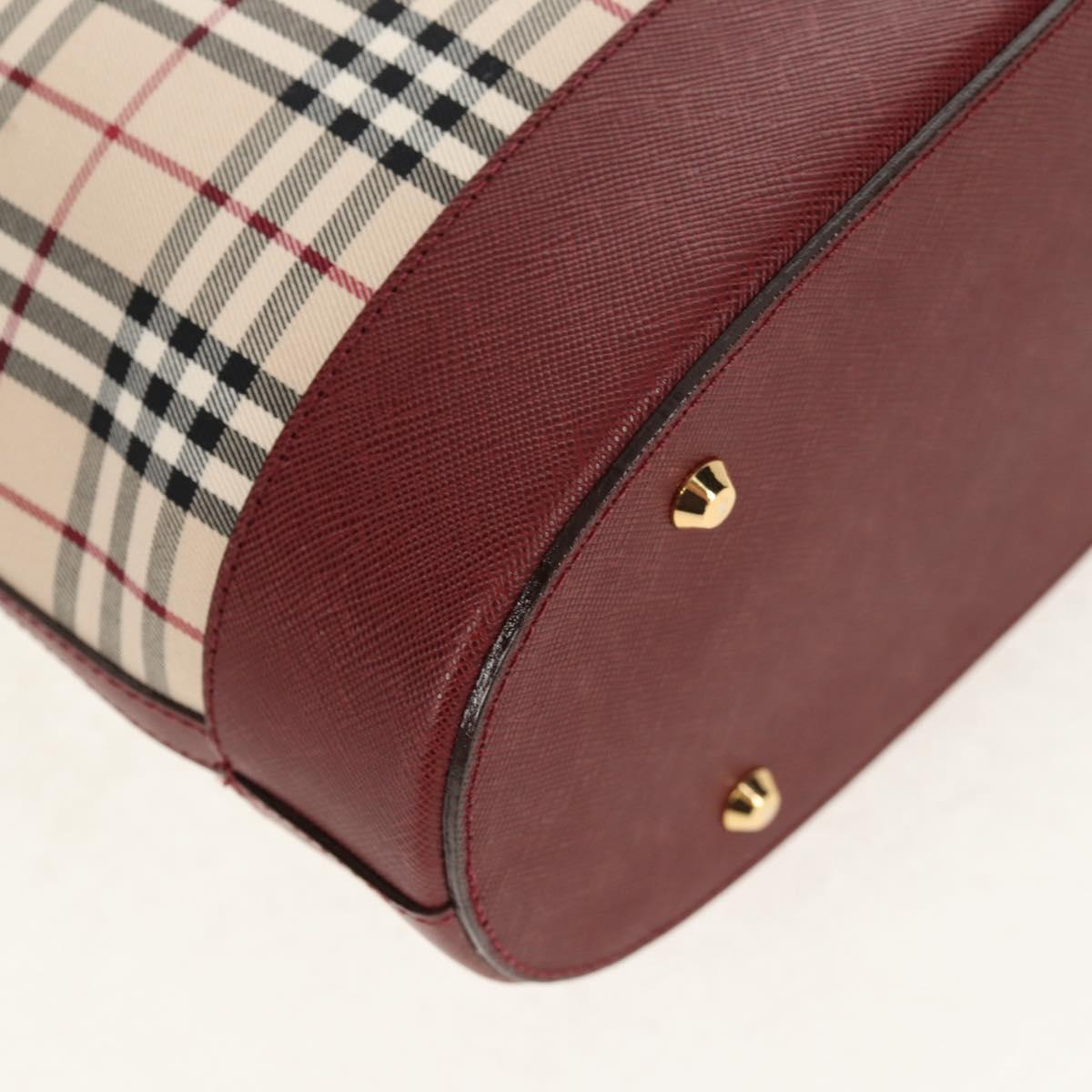 BURBERRY Nova Check Tote Bag Canvas Beige Gold Auth am9938V