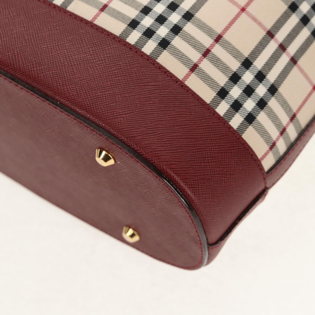 BURBERRY Nova Check Tote Bag Canvas Beige Gold Auth am9938V