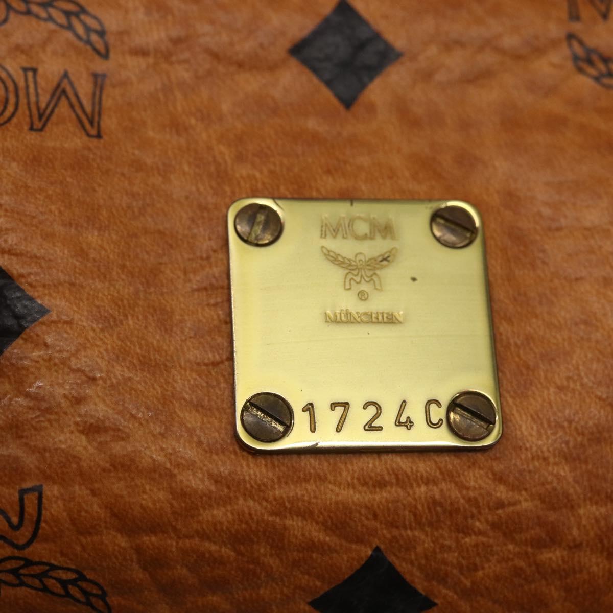 MCM Vicetos Logogram Mini Hand Bag PVC Leather 2way Brown Gold Auth am9939