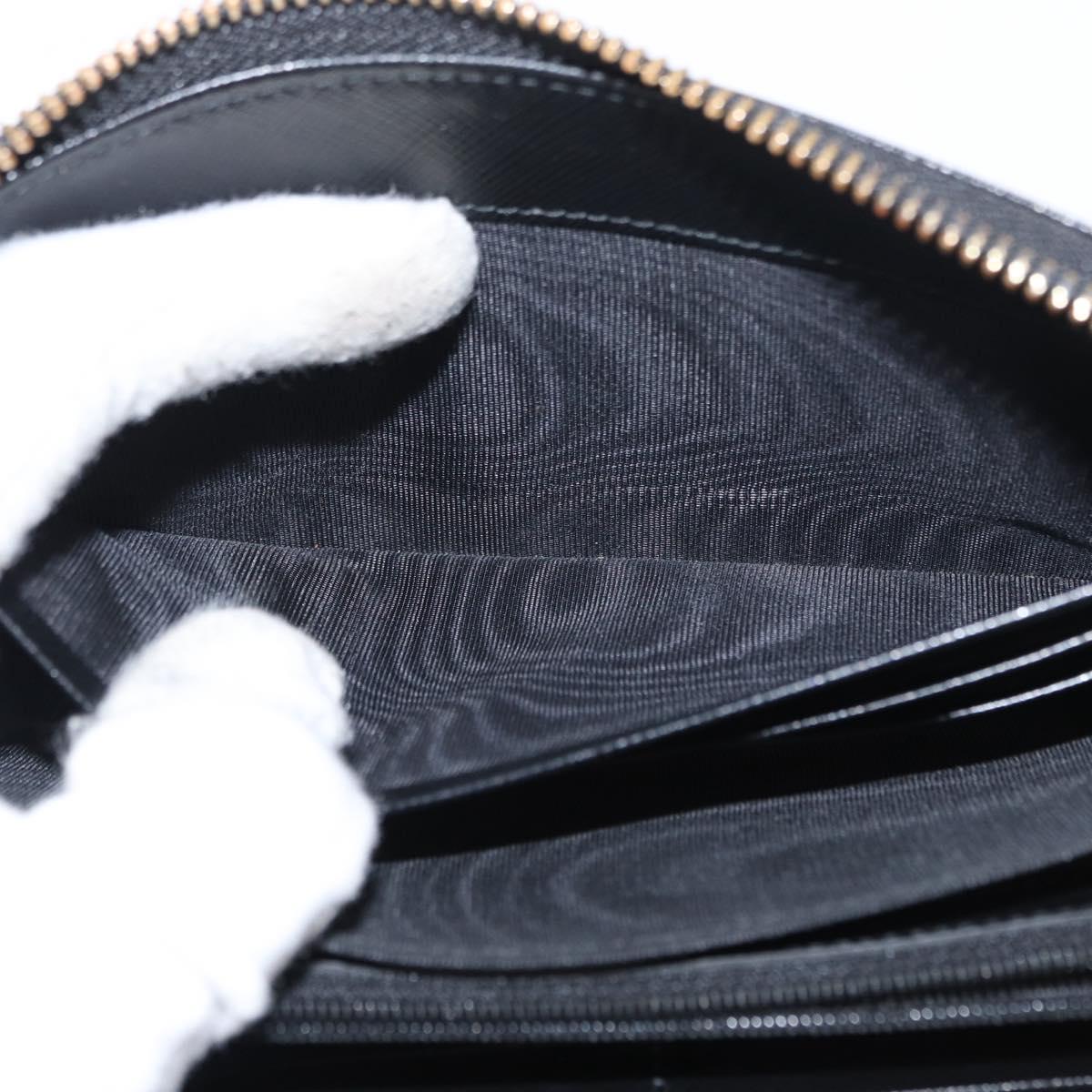 Salvatore Ferragamo Gancini Long Wallet Leather Black Gold Auth am9941