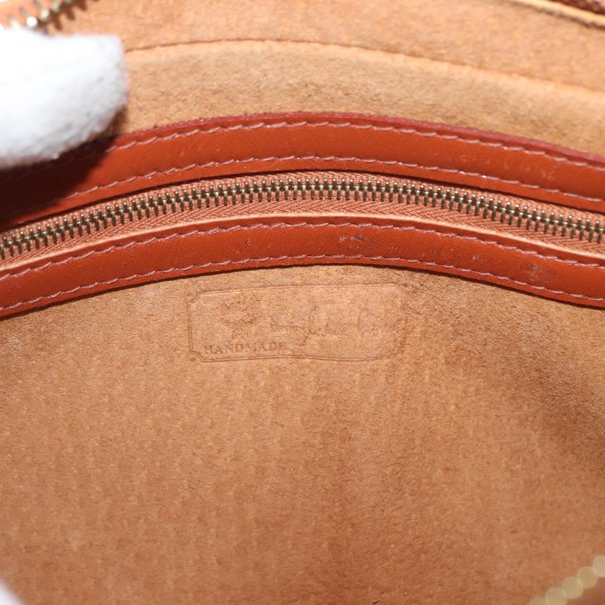 MCM Logogram Vicetos Clutch Bag PVC Leather Brown Gold Auth am9946