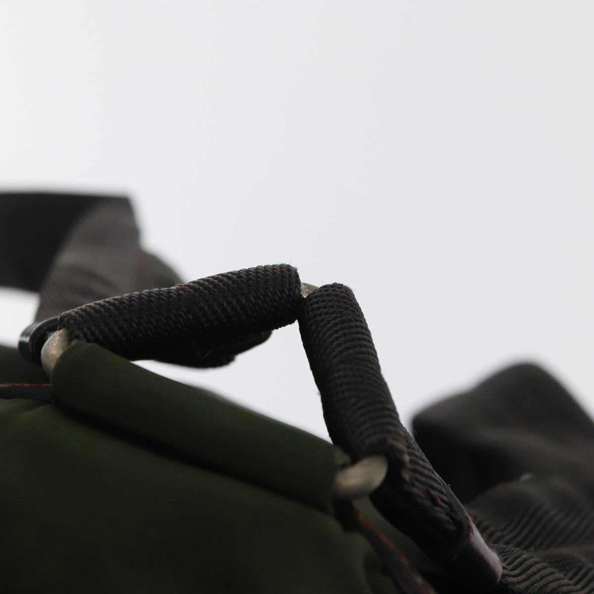 PRADA Backpack Nylon Khaki Silver Auth am9947