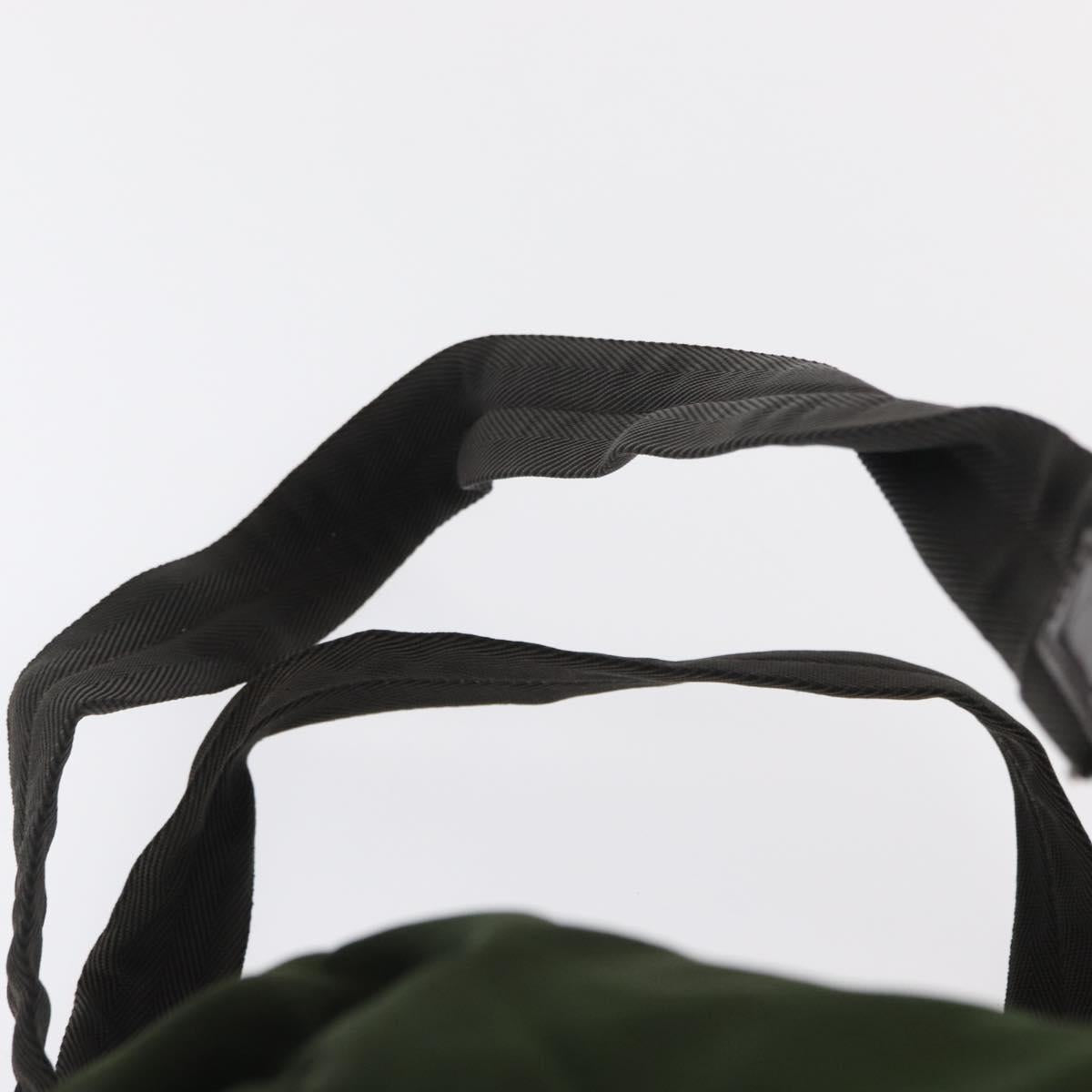 PRADA Backpack Nylon Khaki Silver Auth am9947