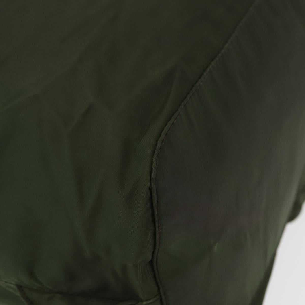 PRADA Backpack Nylon Khaki Silver Auth am9947