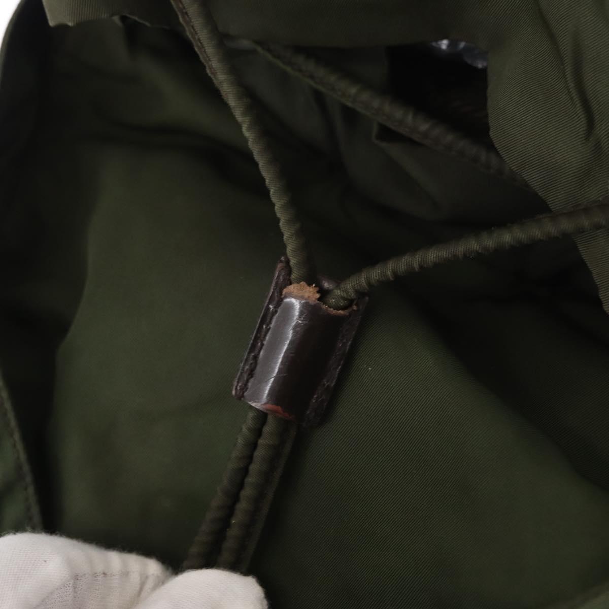 PRADA Backpack Nylon Khaki Silver Auth am9947