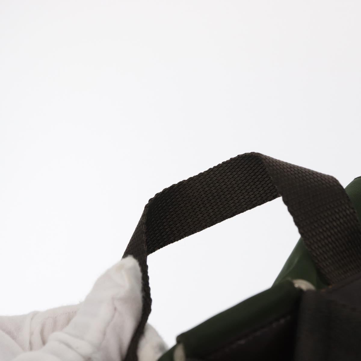 PRADA Backpack Nylon Khaki Silver Auth am9947