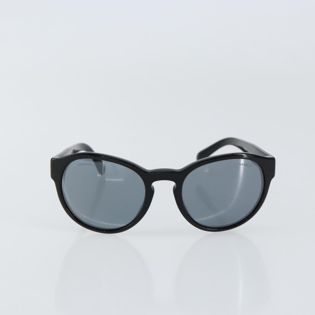 CHANEL Sunglasses plastic Black CC Auth am9948