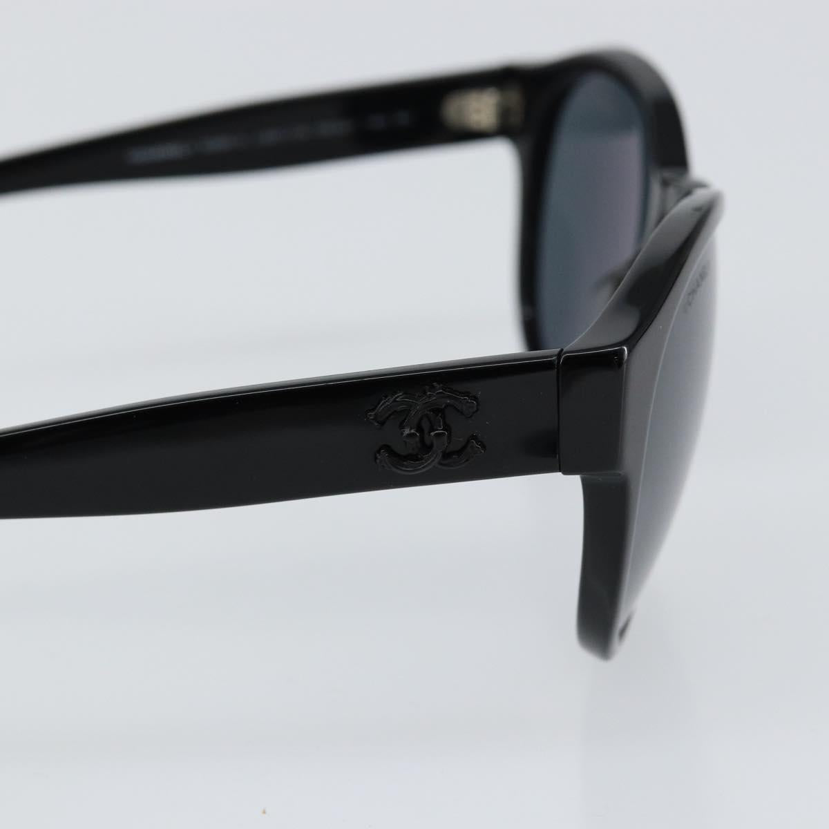 CHANEL Sunglasses plastic Black CC Auth am9948