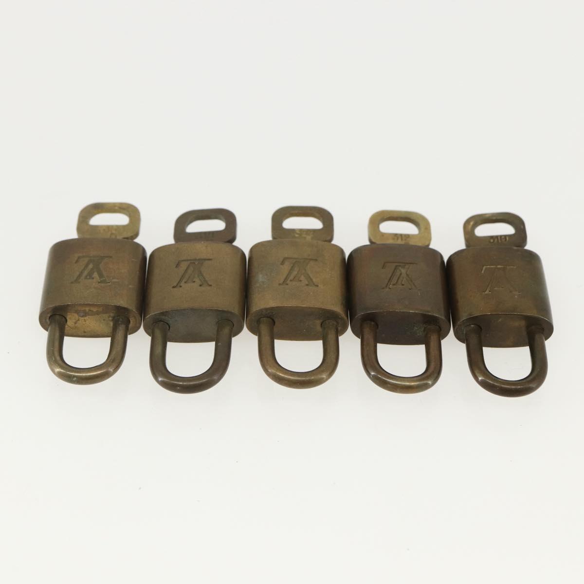 LOUIS VUITTON Padlock 10 Set Padlock metal Gold LV Auth am9949