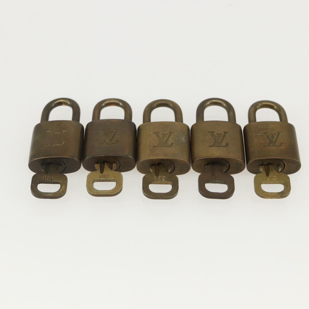 LOUIS VUITTON Padlock 10 Set Padlock metal Gold LV Auth am9949