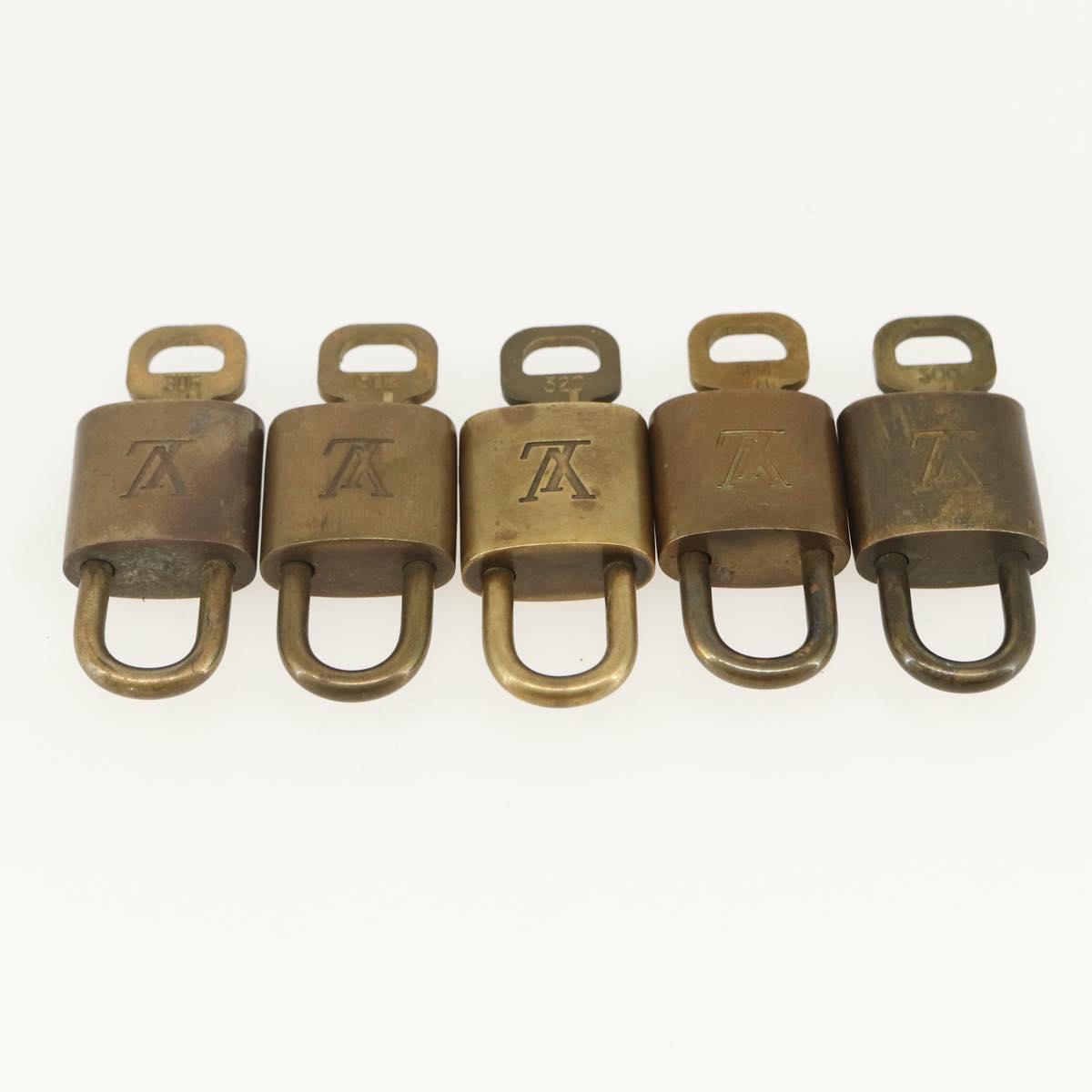 LOUIS VUITTON Padlock 10 Set Padlock metal Gold LV Auth am9950