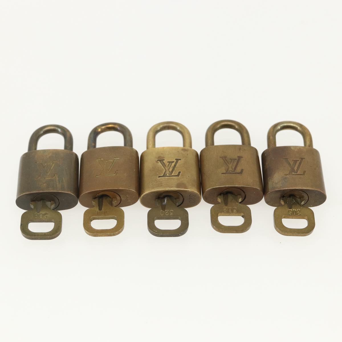LOUIS VUITTON Padlock 10 Set Padlock metal Gold LV Auth am9950