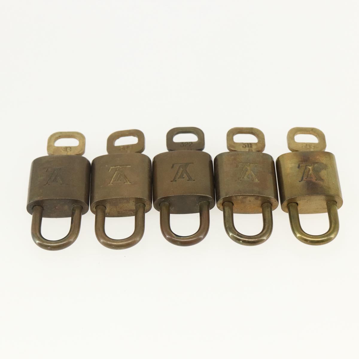 LOUIS VUITTON Padlock 10 Set Padlock metal Gold LV Auth am9950