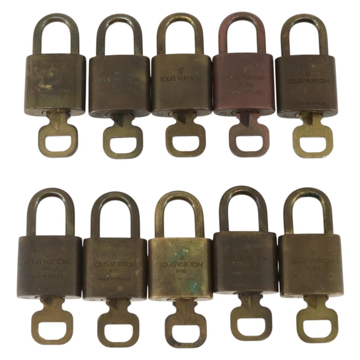 LOUIS VUITTON Padlock 10 Set Padlock metal Gold LV Auth am9951