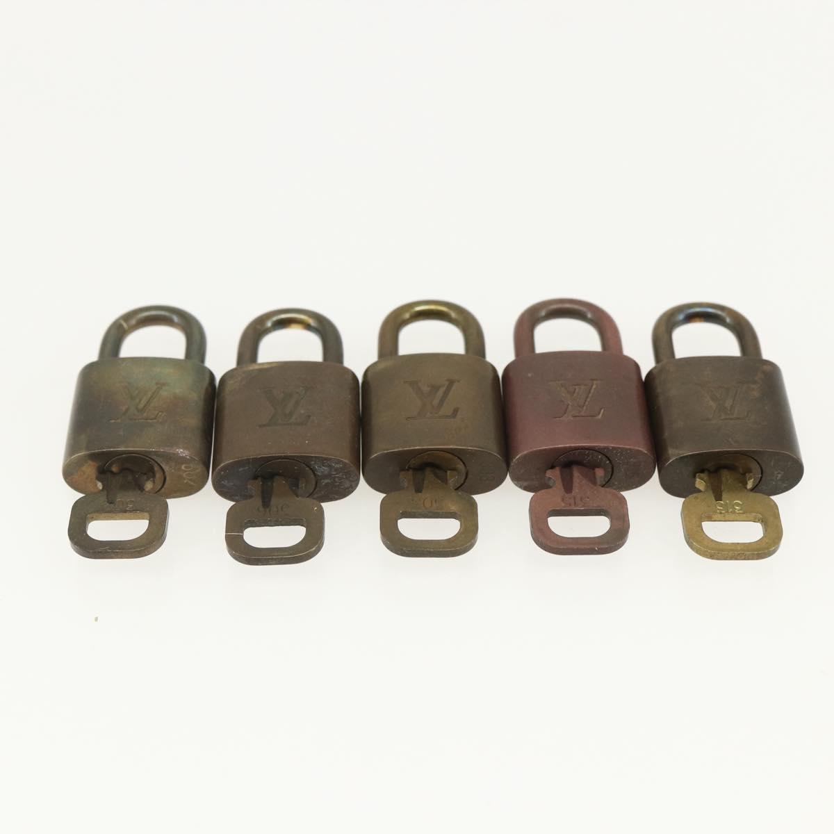 LOUIS VUITTON Padlock 10 Set Padlock metal Gold LV Auth am9951