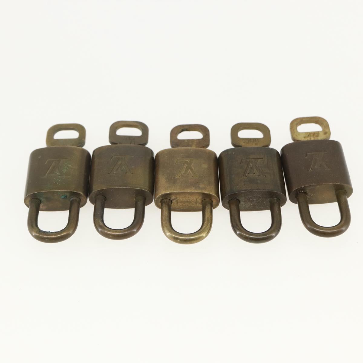 LOUIS VUITTON Padlock 10 Set Padlock metal Gold LV Auth am9951