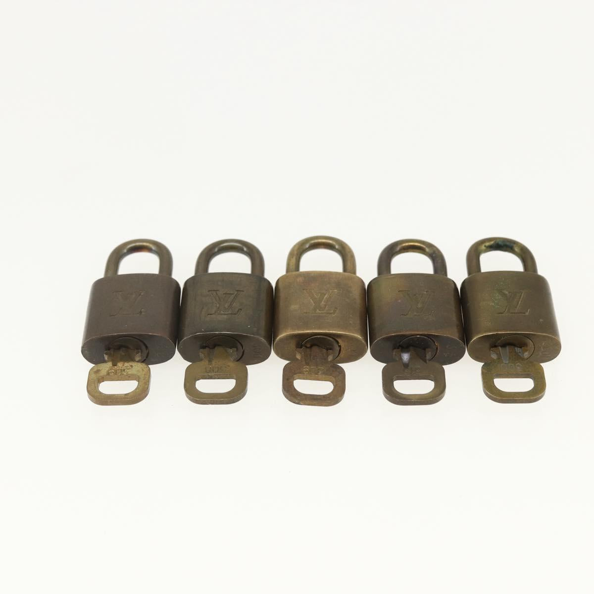 LOUIS VUITTON Padlock 10 Set Padlock metal Gold LV Auth am9951