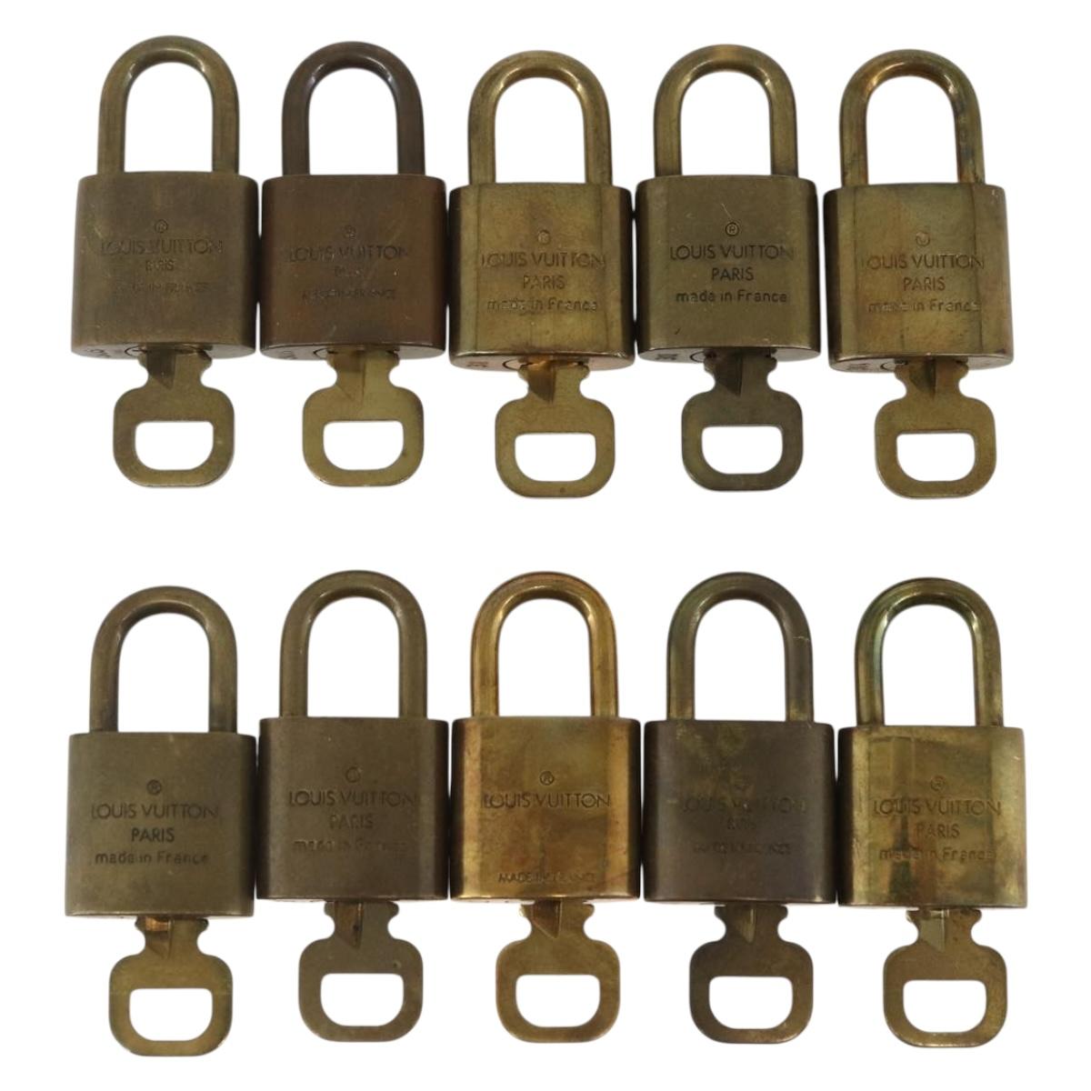 LOUIS VUITTON Padlock 10 Set Padlock metal Gold LV Auth am9952