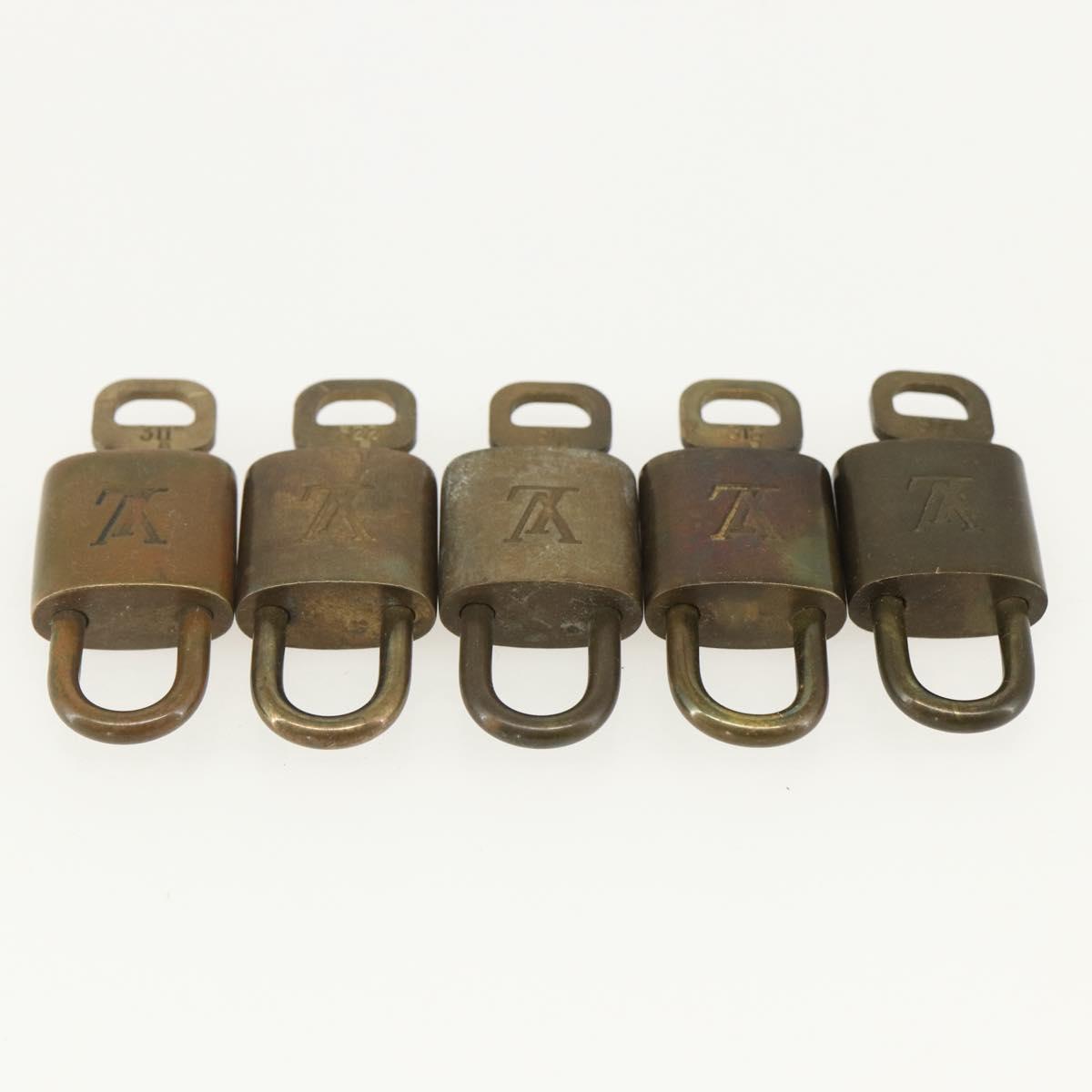 LOUIS VUITTON Padlock 10 Set Padlock metal Gold LV Auth am9953