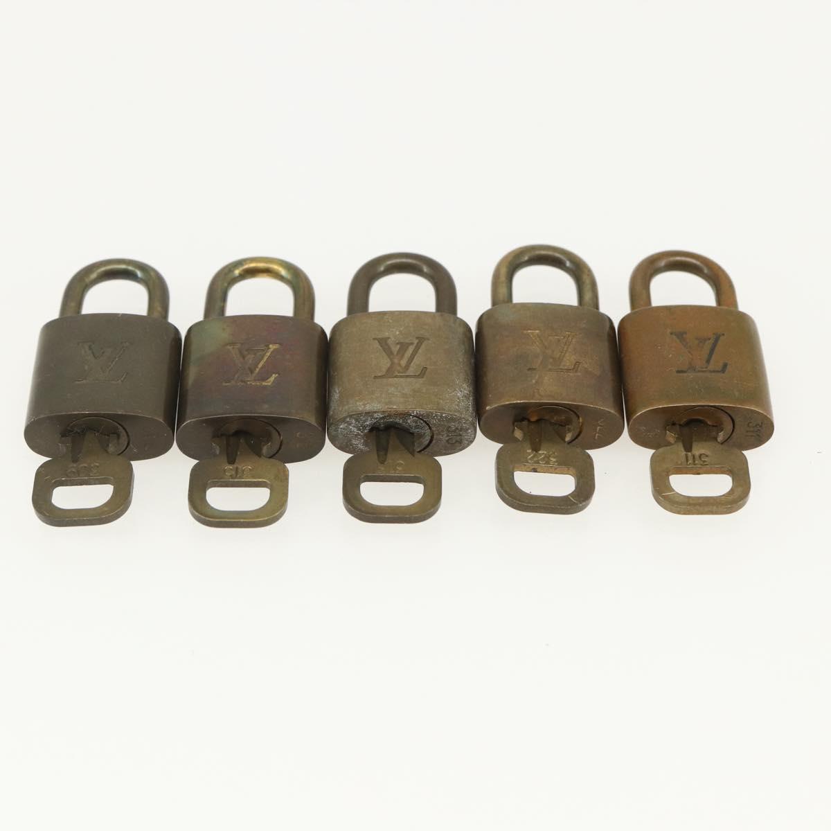 LOUIS VUITTON Padlock 10 Set Padlock metal Gold LV Auth am9953