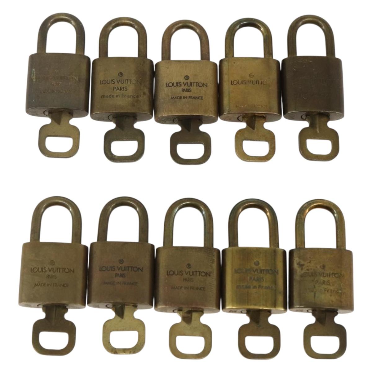 LOUIS VUITTON Padlock 10 Set Padlock metal Gold LV Auth am9954