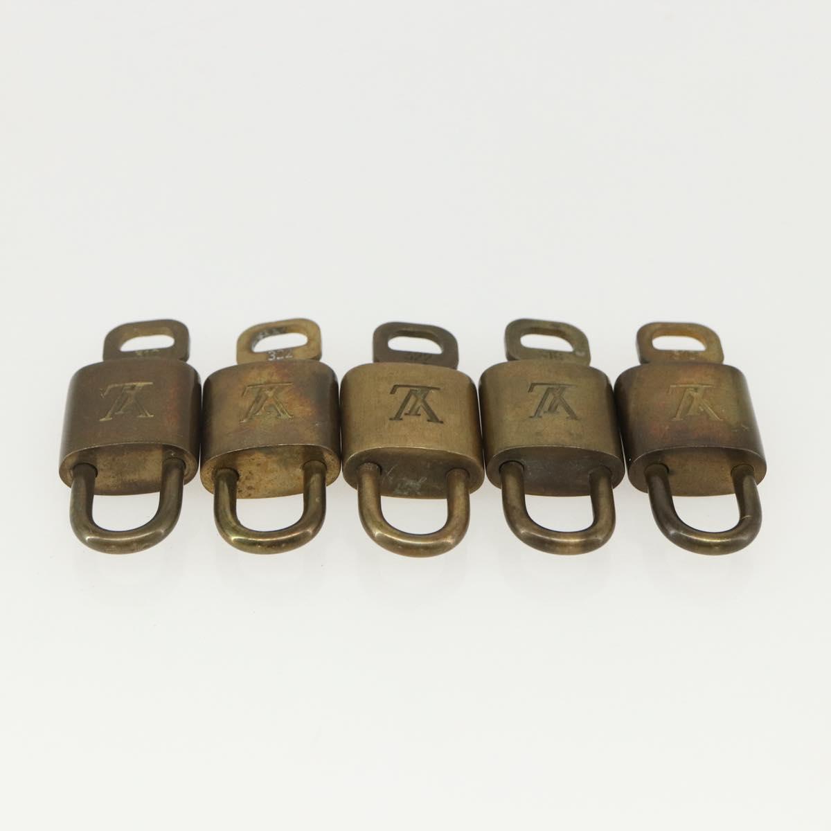 LOUIS VUITTON Padlock 10 Set Padlock metal Gold LV Auth am9954