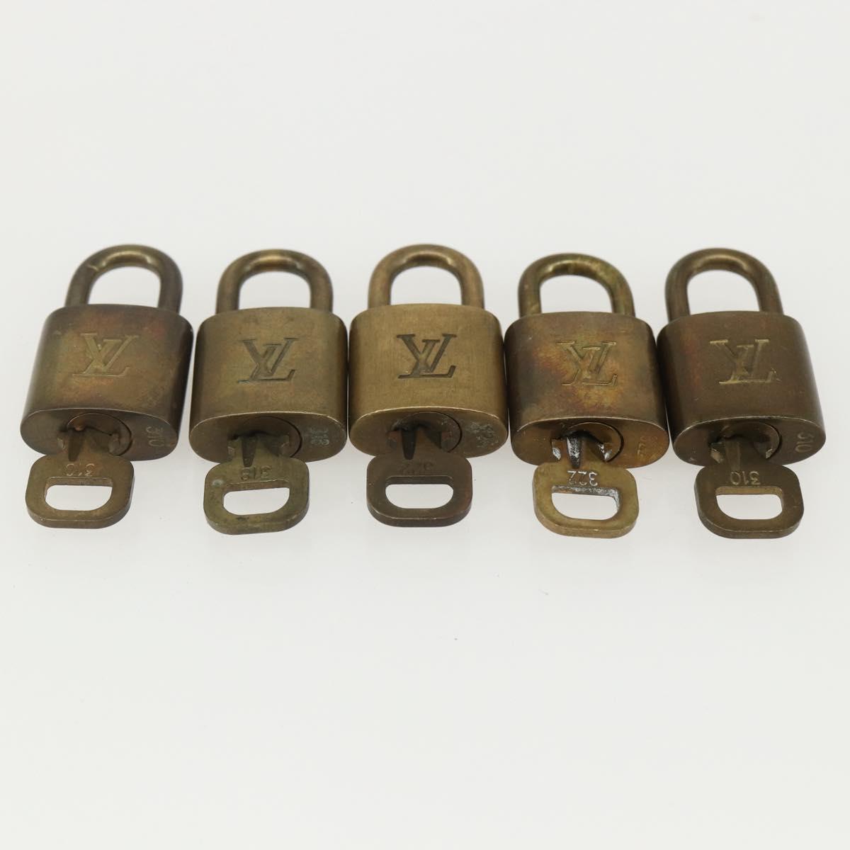 LOUIS VUITTON Padlock 10 Set Padlock metal Gold LV Auth am9954