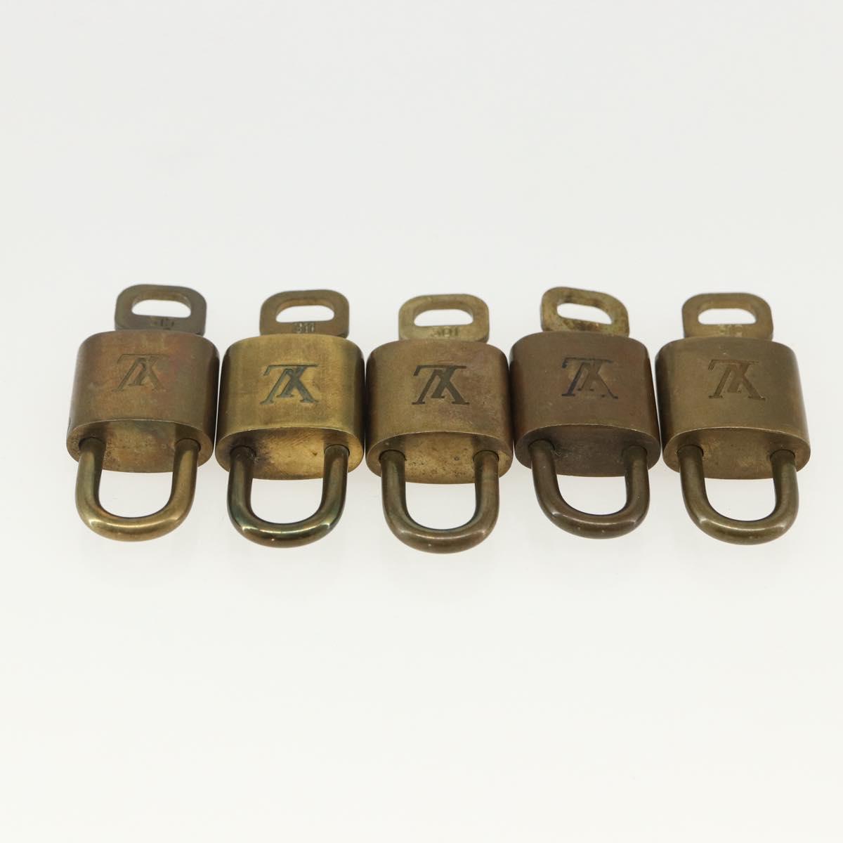 LOUIS VUITTON Padlock 10 Set Padlock metal Gold LV Auth am9954