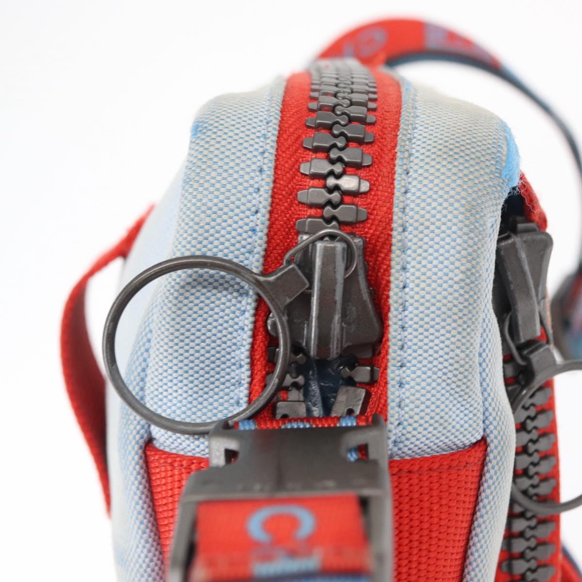 CHANEL Sports Line Shoulder Bag Nylon Red Blue CC Auth am9958