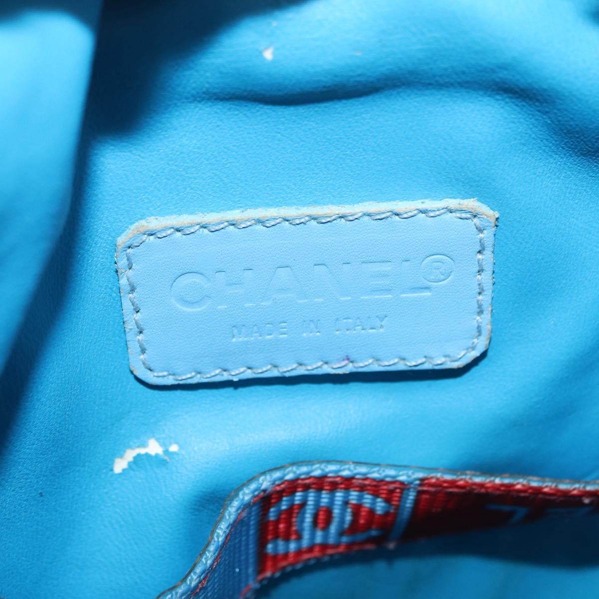 CHANEL Sports Line Shoulder Bag Nylon Red Blue CC Auth am9958