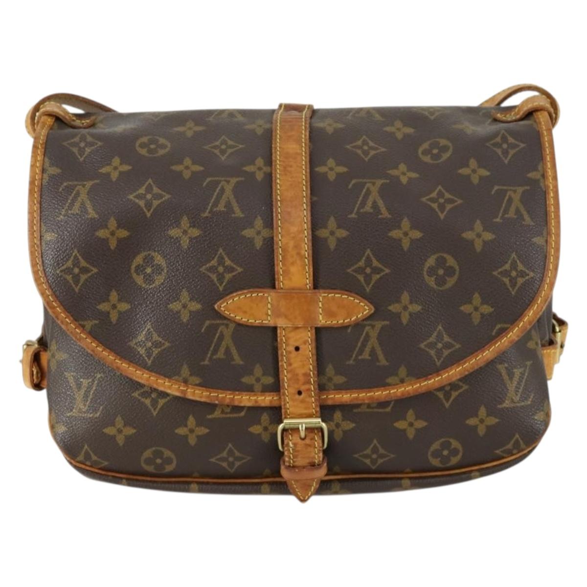 LOUIS VUITTON Monogram Saumur 30 Shoulder Bag M42256 LV Auth am9966