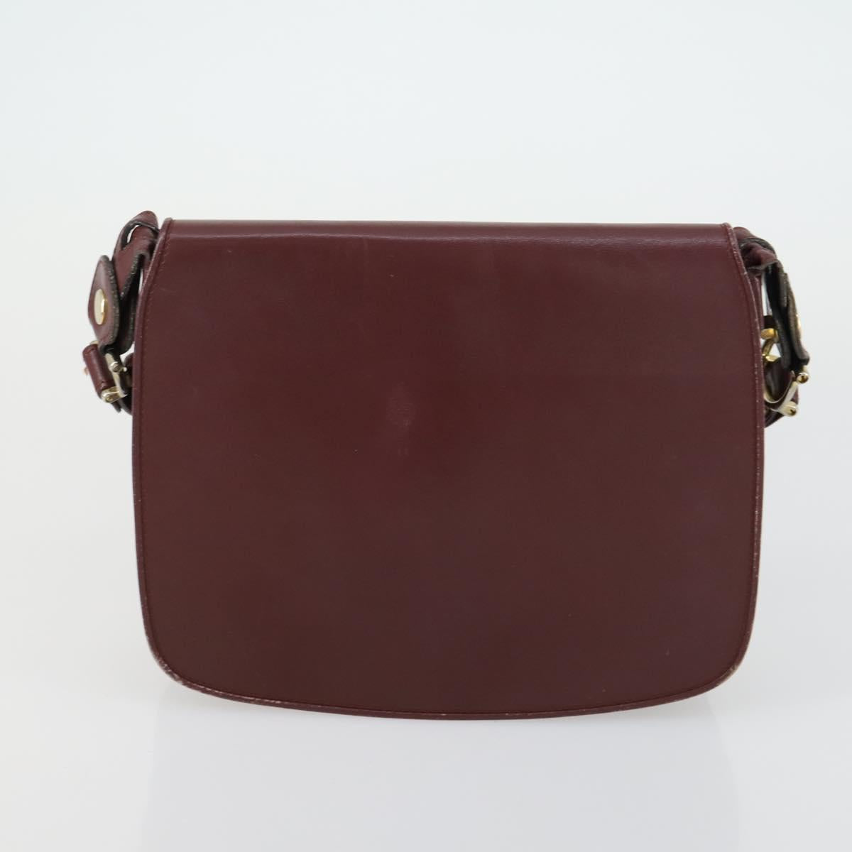 CARTIER Celine Macadam Canvas Bag Leather 2 Set Brown Bordeaux Auth am9969