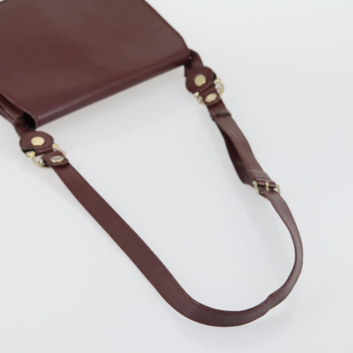 CARTIER Celine Macadam Canvas Bag Leather 2 Set Brown Bordeaux Auth am9969