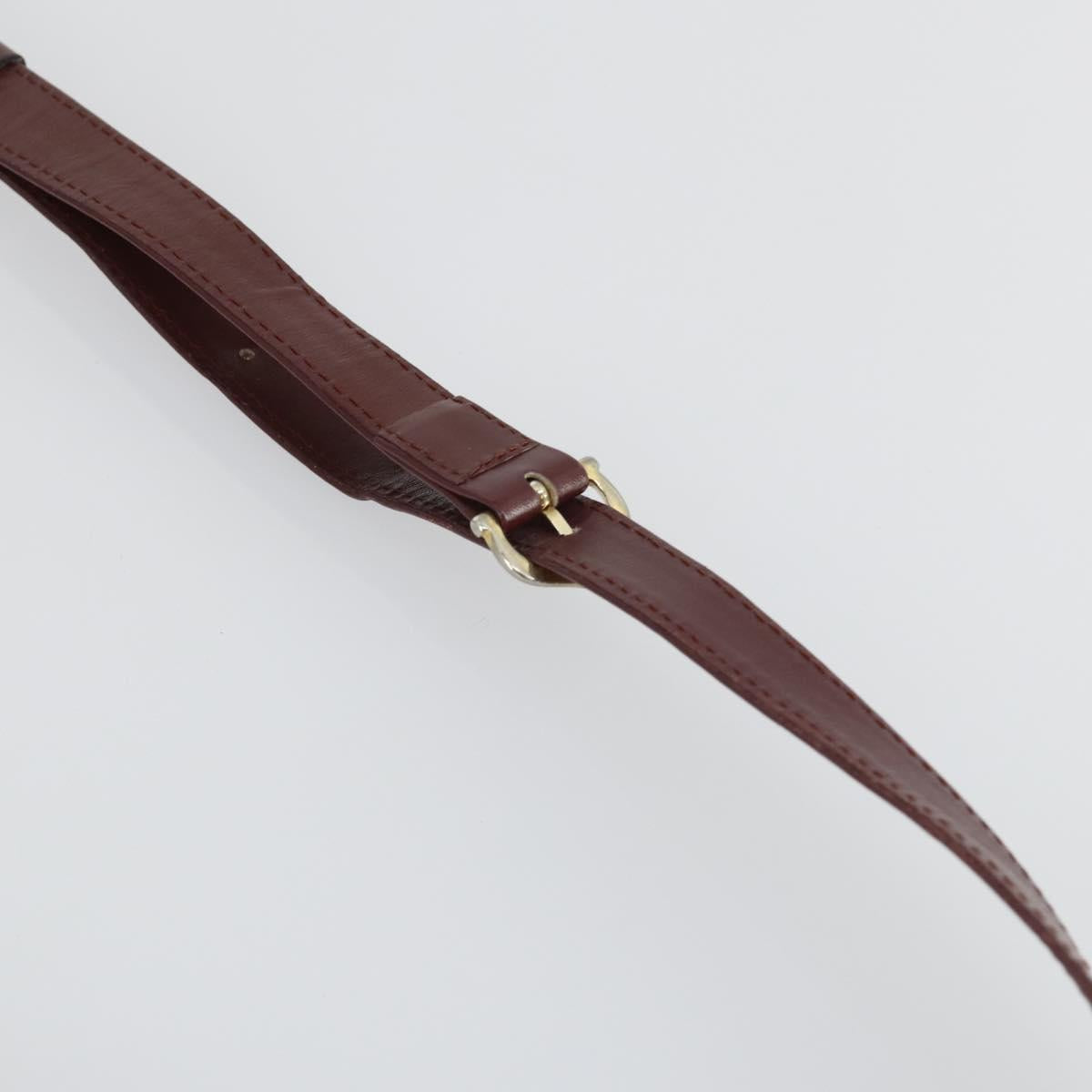 CARTIER Celine Macadam Canvas Bag Leather 2 Set Brown Bordeaux Auth am9969