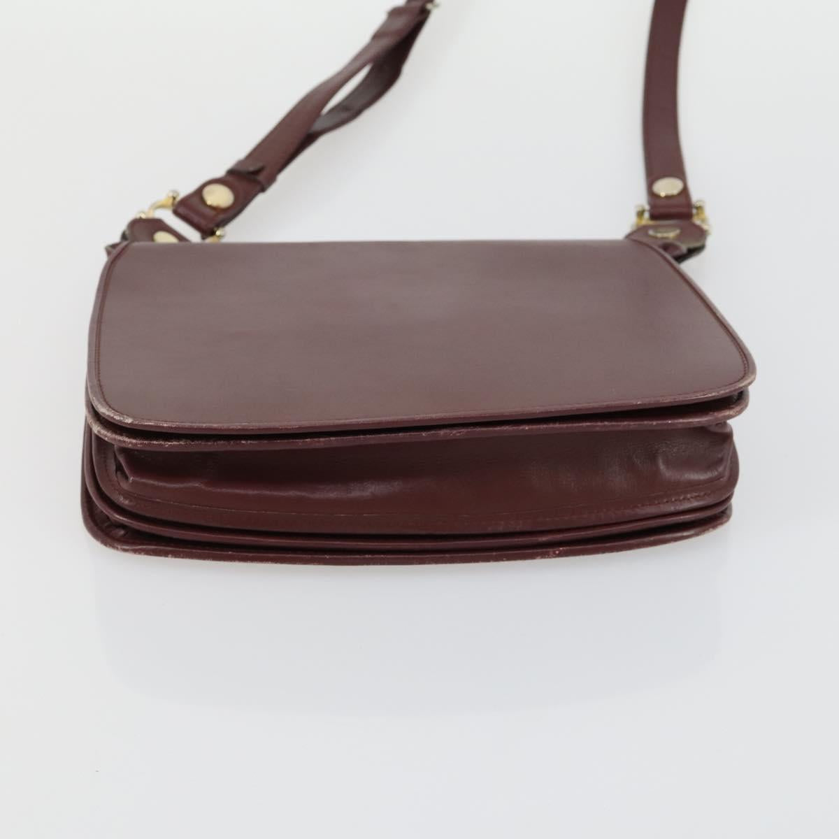 CARTIER Celine Macadam Canvas Bag Leather 2 Set Brown Bordeaux Auth am9969