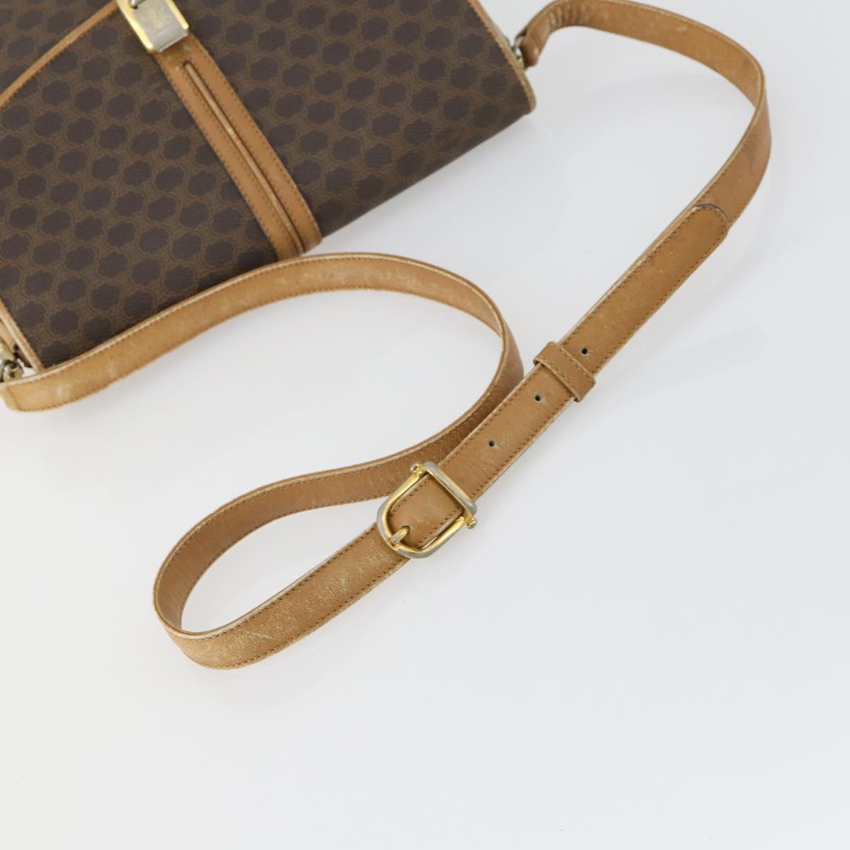 CARTIER Celine Macadam Canvas Bag Leather 2 Set Brown Bordeaux Auth am9969