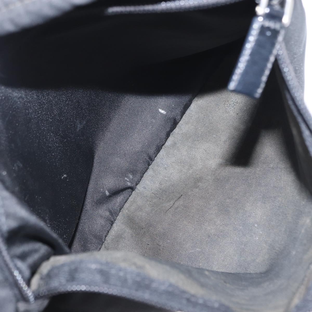 PRADA Shoulder Bag Nylon Black Silver Auth am9977