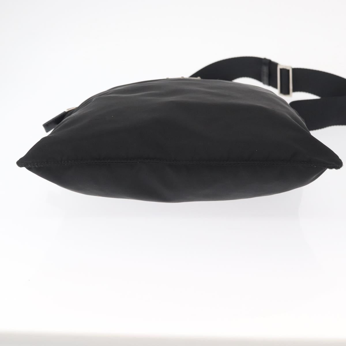 PRADA Shoulder Bag Nylon Black Silver Auth am9977