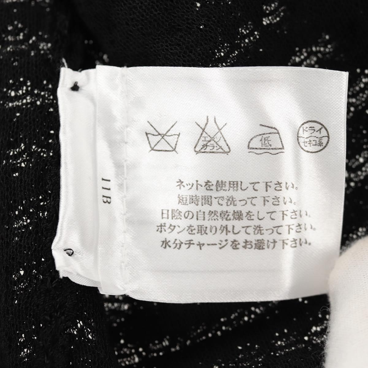 CHANEL Cardigan Rayon 36 Black CC Auth am9979V