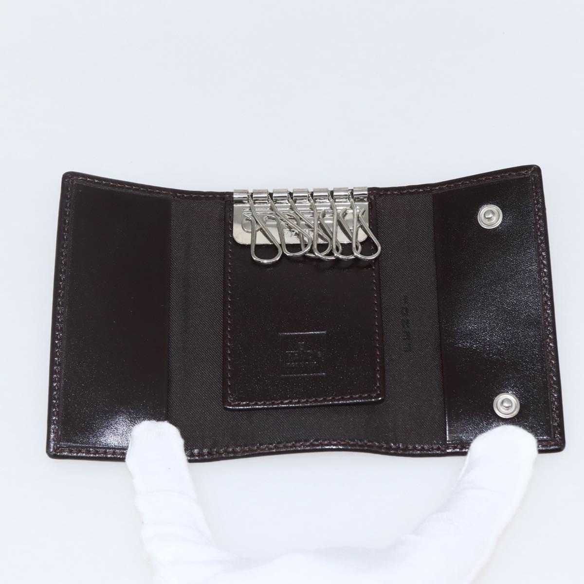 FENDI Zucca Canvas Key Case Brown Black Auth am9981V