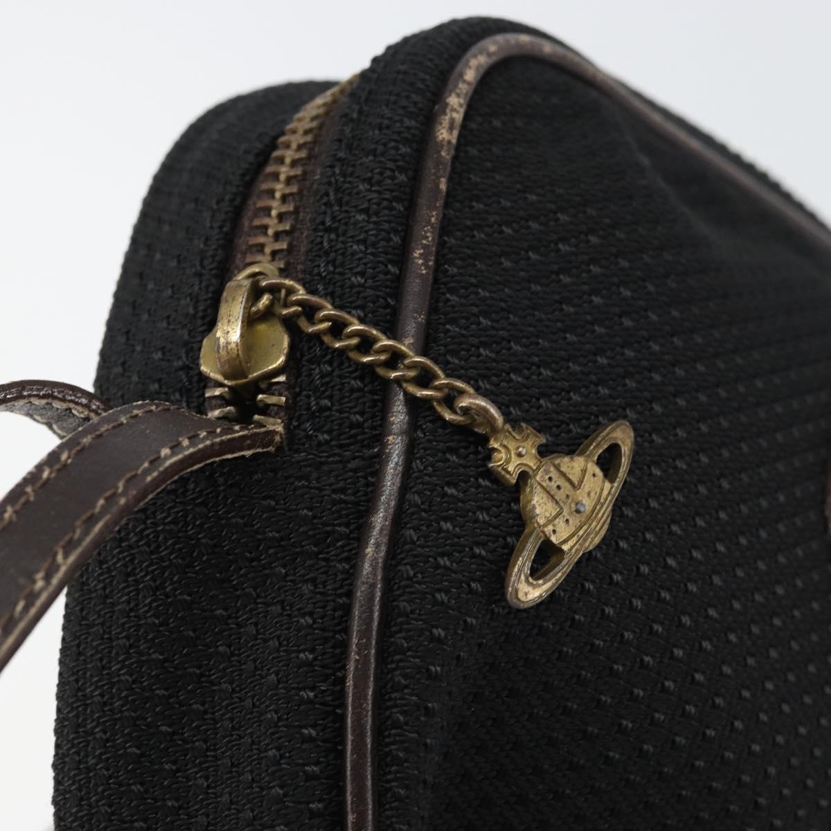 Vivienne Westwood Pouch Canvas Black Auth am9986