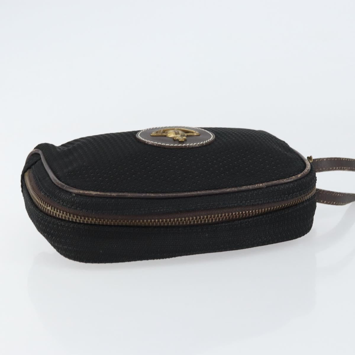 Vivienne Westwood Pouch Canvas Black Auth am9986