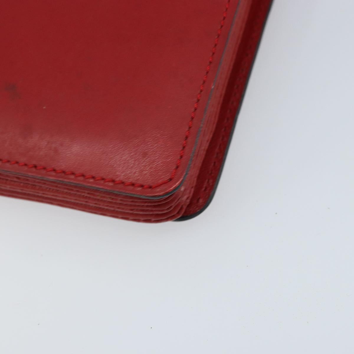 CELINE Shoulder Bag Leather Red Gold Auth AMZ004A